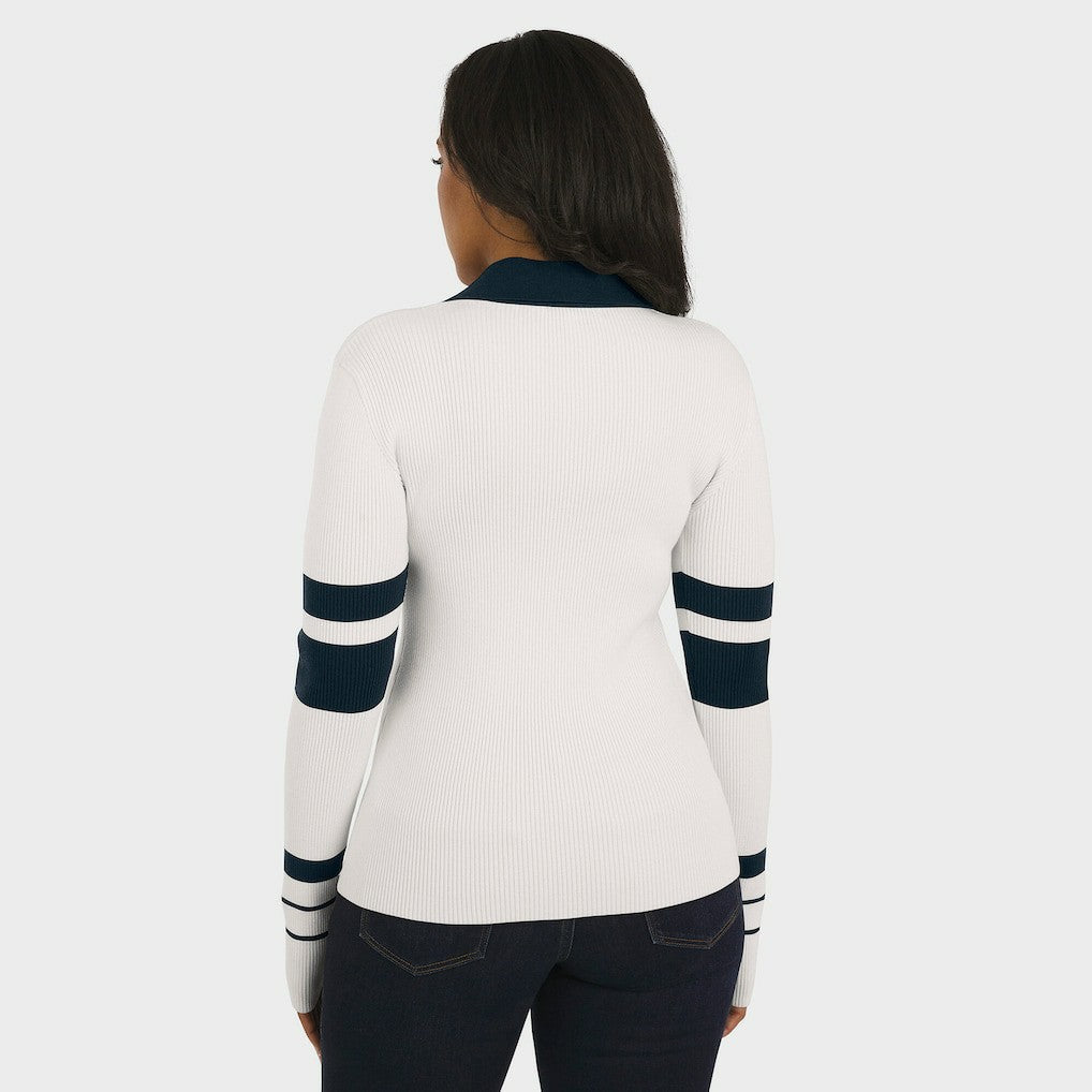Chicago Bears  WEAR by Erin Andrews Women's Ribbed Henley Polo Sweater