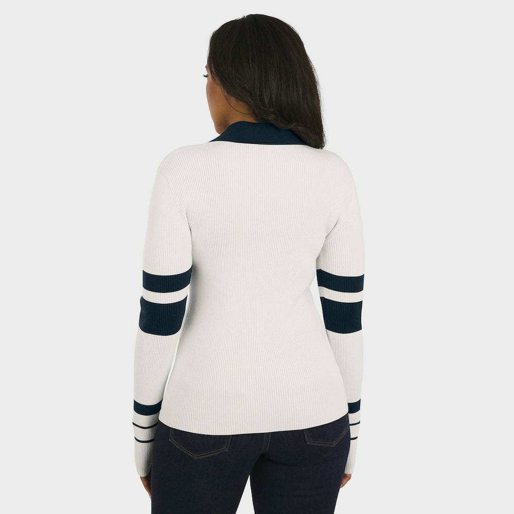 Chicago Bears  WEAR by Erin Andrews Women's Ribbed Henley Polo Sweater
