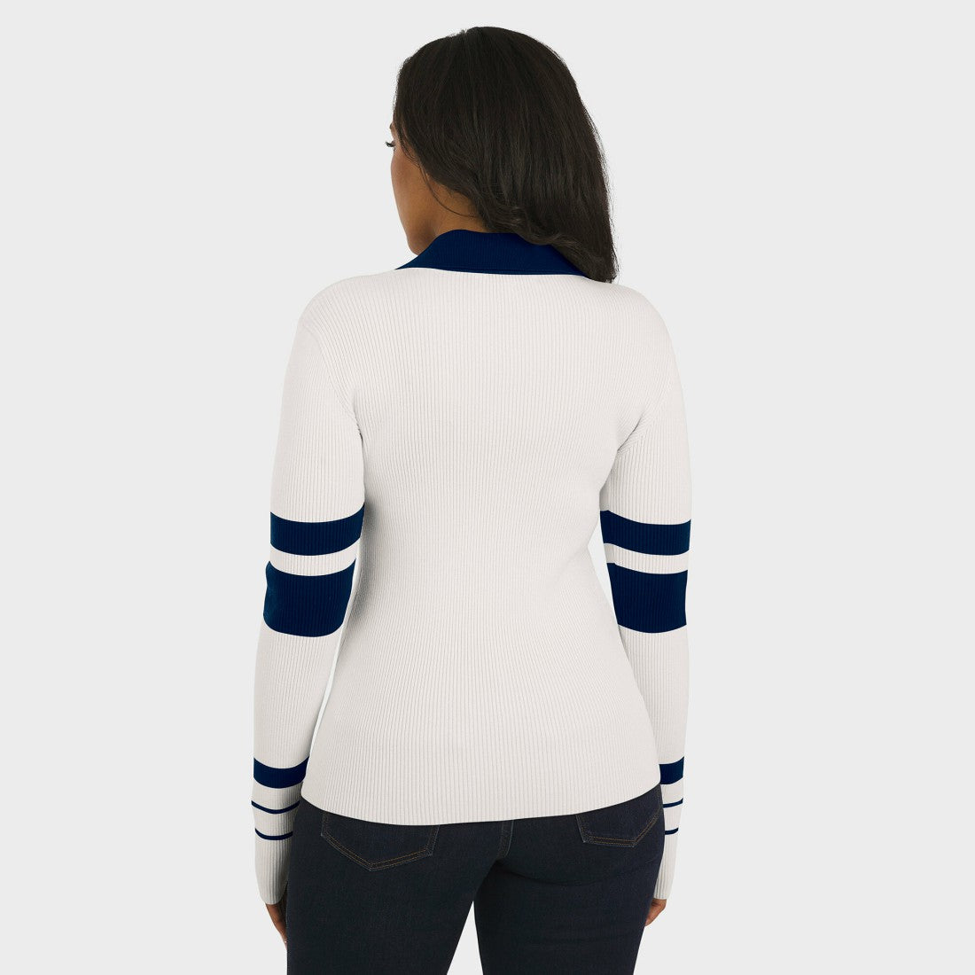 Denver Broncos  WEAR by Erin Andrews Women's Ribbed Henley Polo Sweater