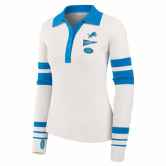 Detroit Lions  WEAR by Erin Andrews Women's Ribbed Henley Polo Sweater