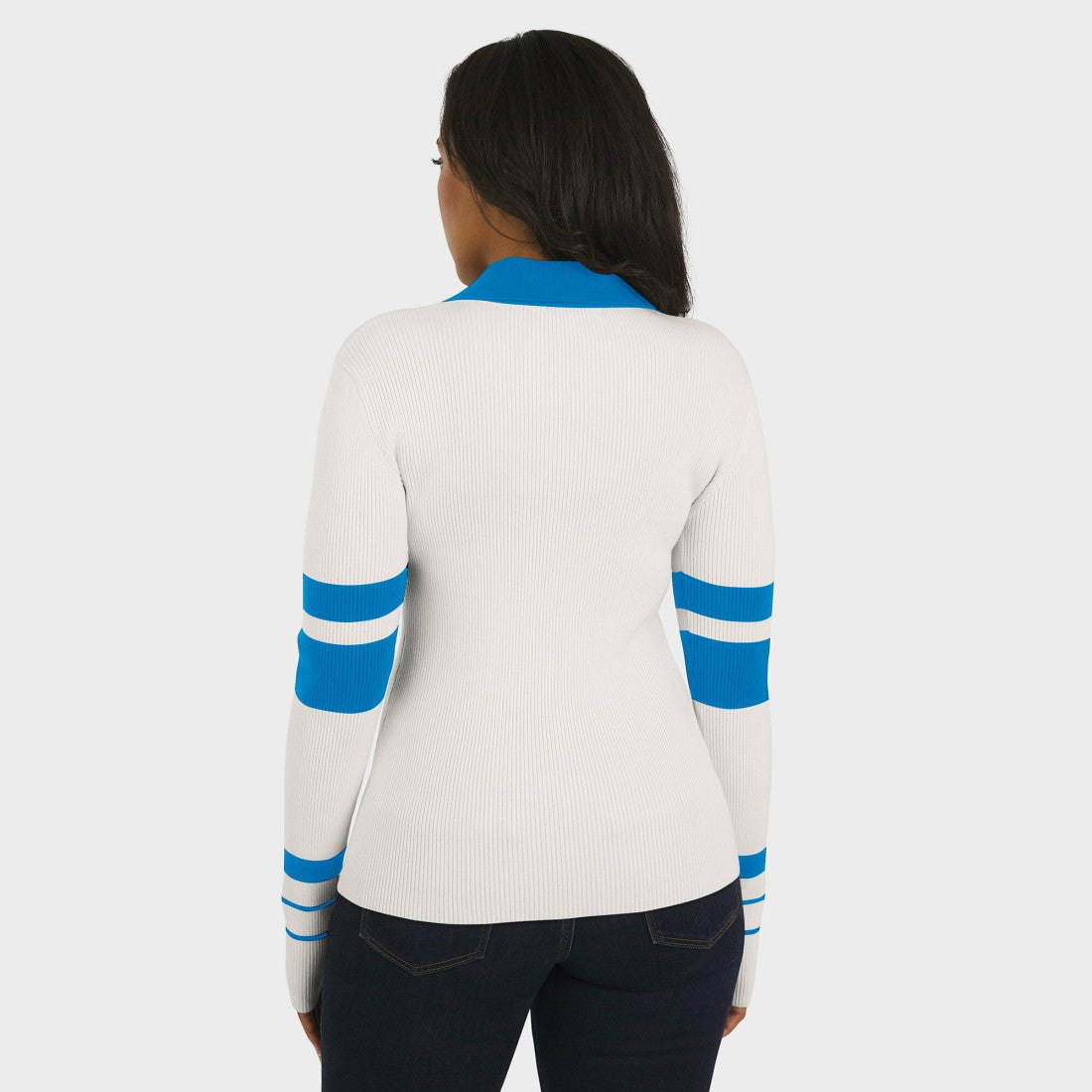 Detroit Lions  WEAR by Erin Andrews Women's Ribbed Henley Polo Sweater