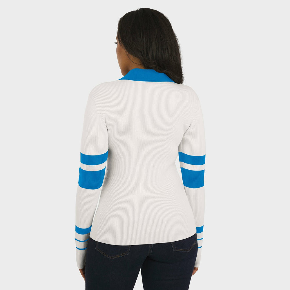 Detroit Lions  WEAR by Erin Andrews Women's Ribbed Henley Polo Sweater