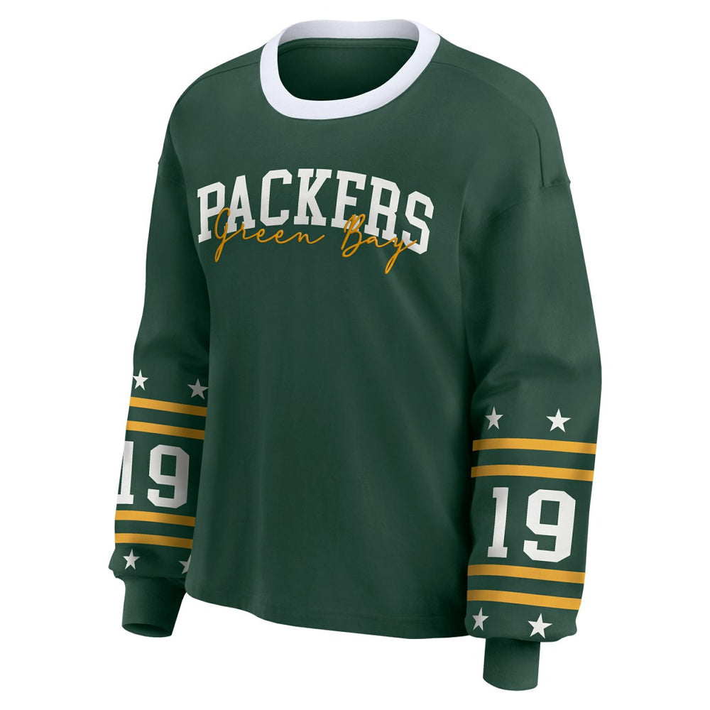Green Bay Packers  WEAR by Erin Andrews Women's Plus Size Sport Long-Sleeve T-Shirt