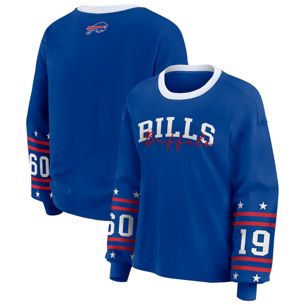 Buffalo Bills  WEAR by Erin Andrews Women's Plus Size Sport Long-Sleeve T-Shirt