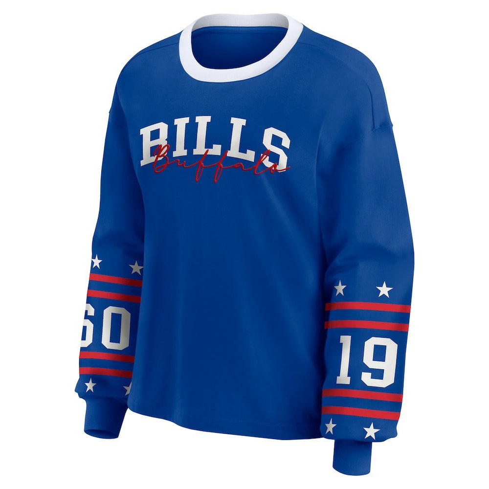 Buffalo Bills  WEAR by Erin Andrews Women's Plus Size Sport Long-Sleeve T-Shirt