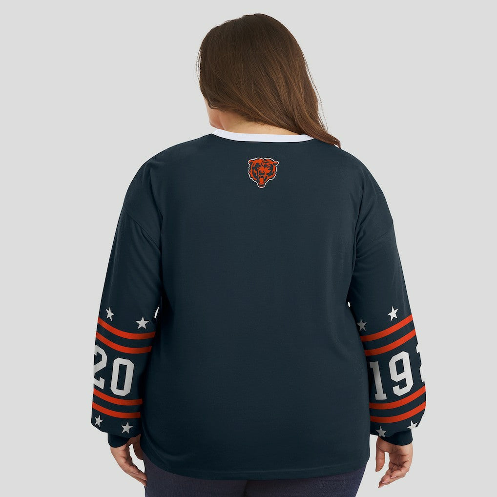 Chicago Bears  WEAR by Erin Andrews Women's Plus Size Sport Long-Sleeve T-Shirt
