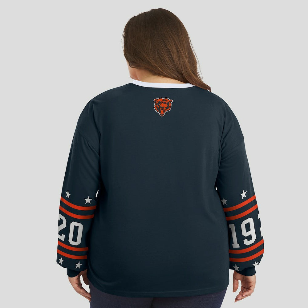 Chicago Bears  WEAR by Erin Andrews Women's Plus Size Sport Long-Sleeve T-Shirt