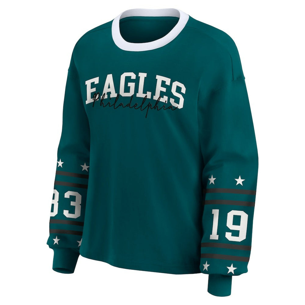 Philadelphia Eagles  WEAR by Erin Andrews Women's Plus Size Sport Long-Sleeve T-Shirt