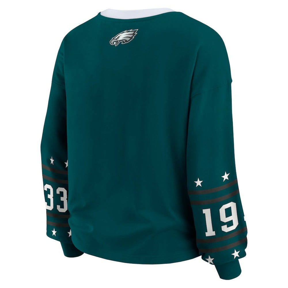 Philadelphia Eagles  WEAR by Erin Andrews Women's Plus Size Sport Long-Sleeve T-Shirt