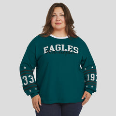 Philadelphia Eagles  WEAR by Erin Andrews Women's Plus Size Sport Long-Sleeve T-Shirt