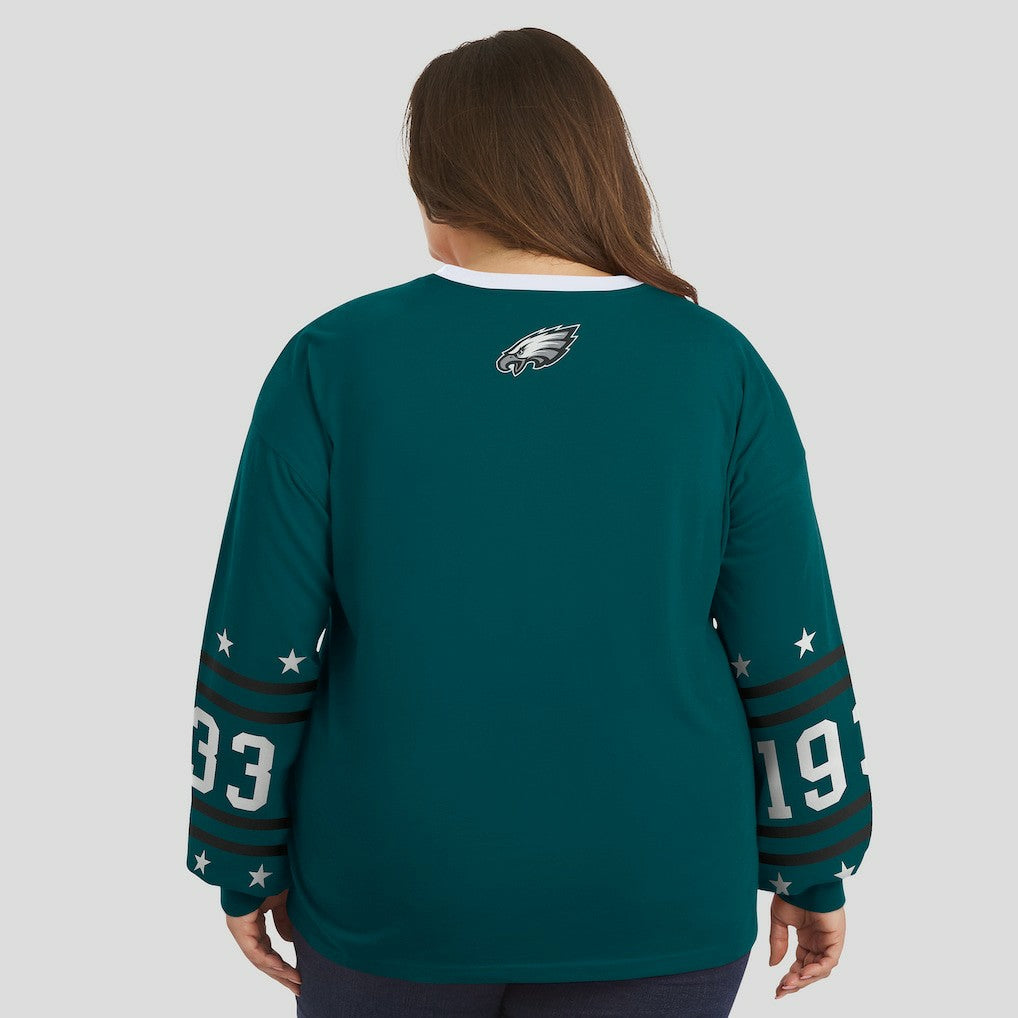 Philadelphia Eagles  WEAR by Erin Andrews Women's Plus Size Sport Long-Sleeve T-Shirt