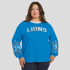 Detroit Lions  WEAR by Erin Andrews Women's Plus Size Sport Long-Sleeve T-Shirt