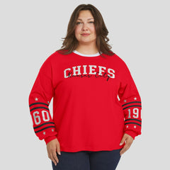Kansas City Chiefs  WEAR by Erin Andrews Women's Plus Size Sport Long-Sleeve T-Shirt