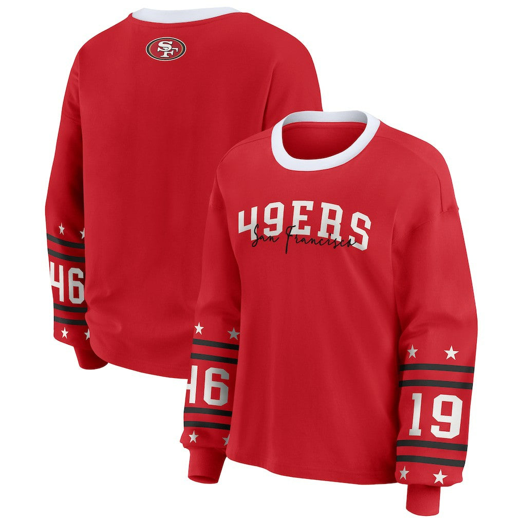 San Francisco 49ers  WEAR by Erin Andrews Women's Plus Size Sport Long-Sleeve T-Shirt