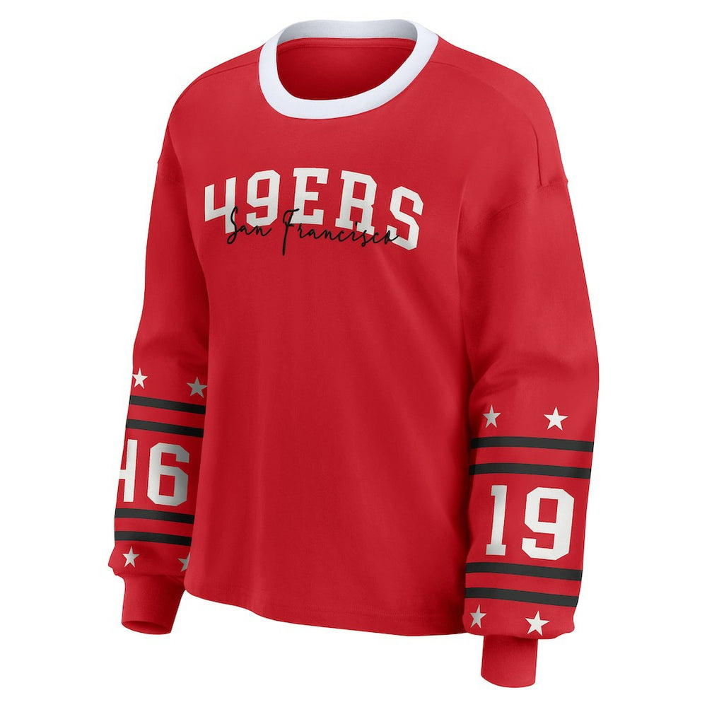 San Francisco 49ers  WEAR by Erin Andrews Women's Plus Size Sport Long-Sleeve T-Shirt
