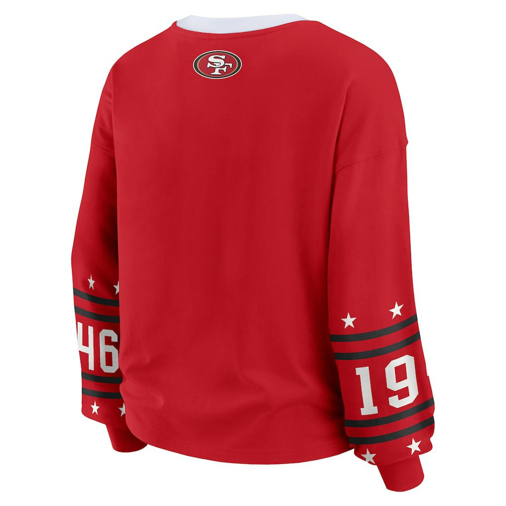 San Francisco 49ers  WEAR by Erin Andrews Women's Plus Size Sport Long-Sleeve T-Shirt