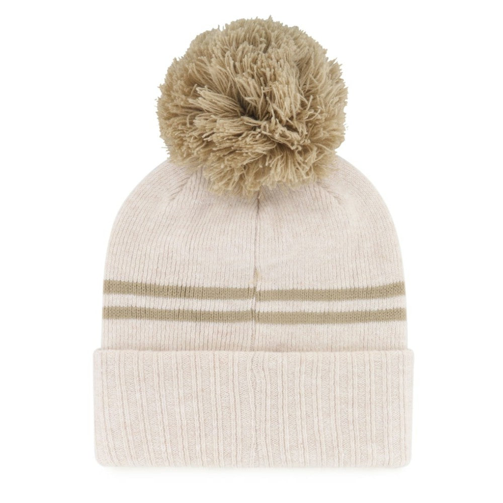 Atlanta Braves '47 Women's Latte Cuffed Knit Hat with Pom | MLB Outlet