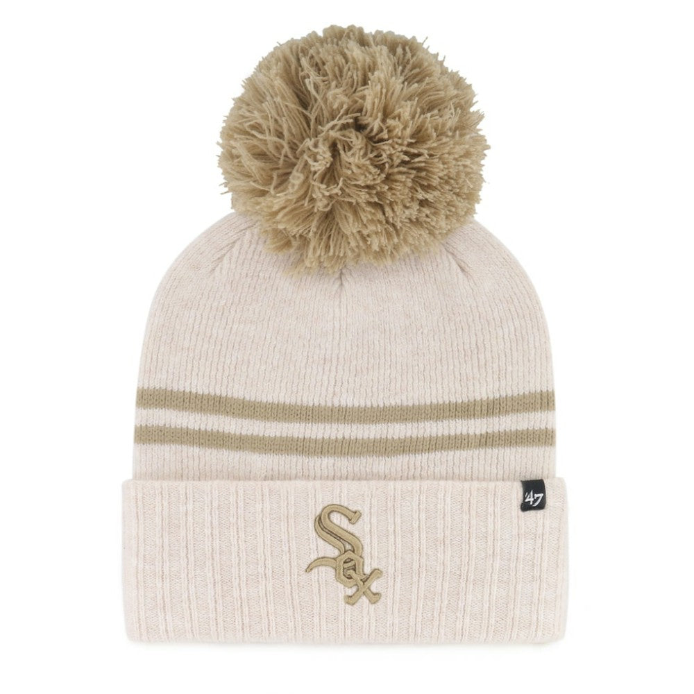 Chicago White Sox '47 Women's Latte Cuffed Knit Hat with Pom | MLB Shop
