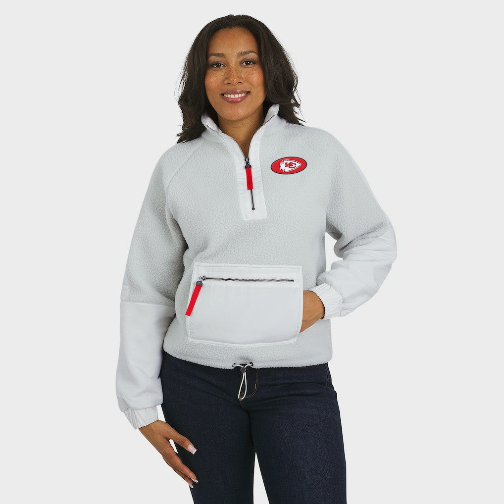 Kansas City Chiefs  WEAR by Erin Andrews Women's Polar Fleece Half-Zip Jacket