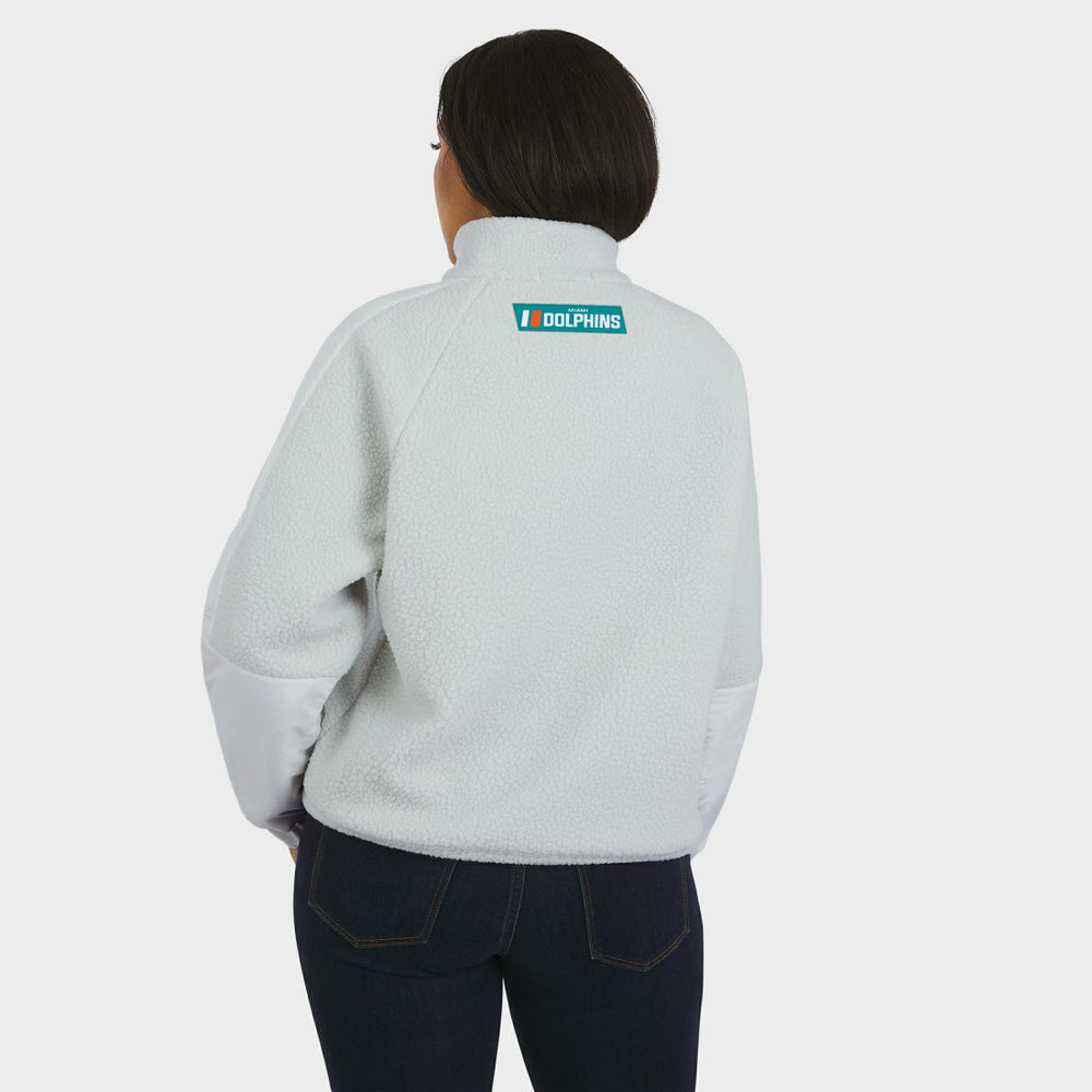 Miami Dolphins  WEAR by Erin Andrews Women's Polar Fleece Half-Zip Jacket