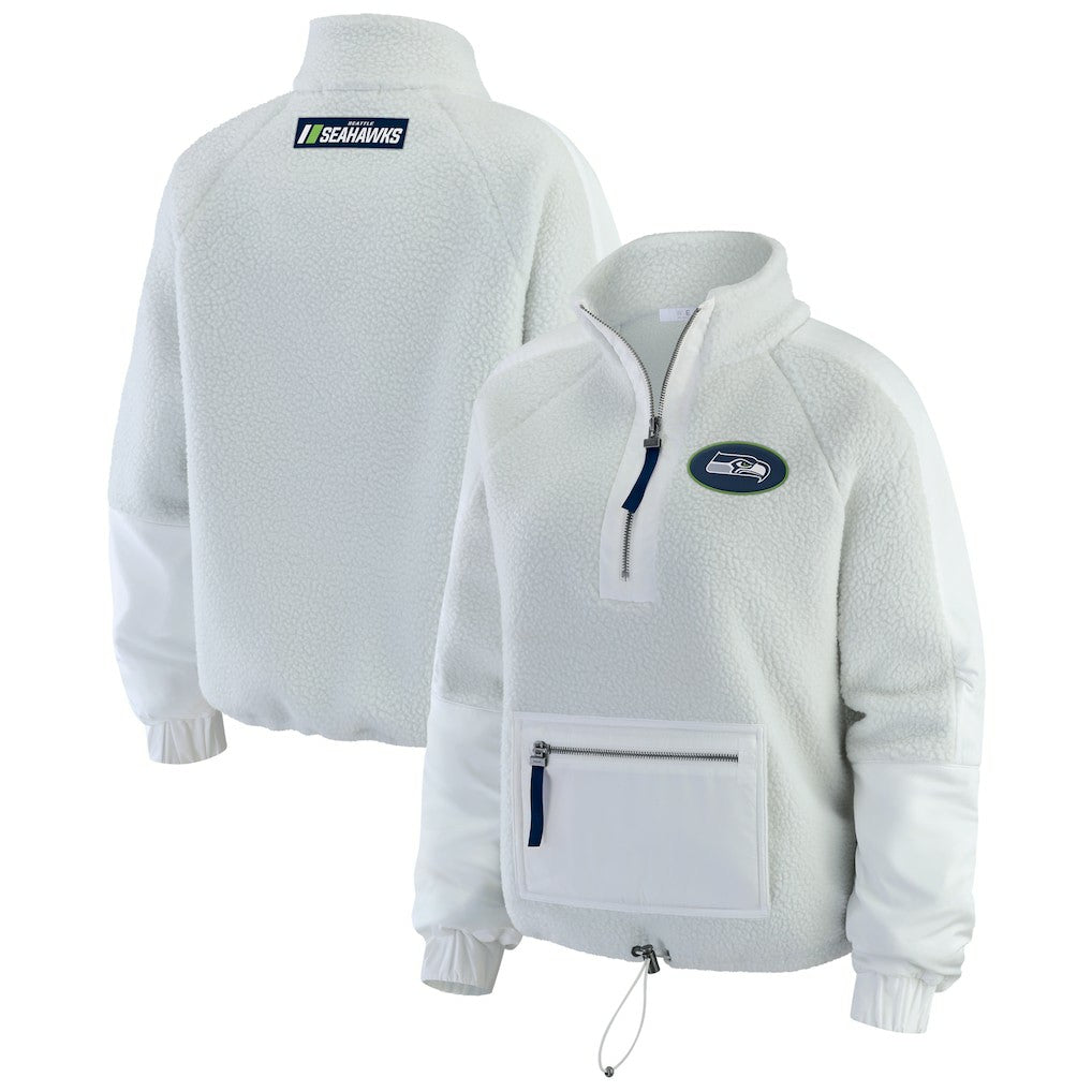 Seattle Seahawks  WEAR by Erin Andrews Women's Polar Fleece Half-Zip Jacket