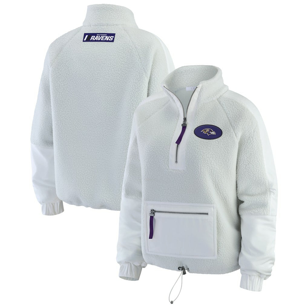 Baltimore Ravens  WEAR by Erin Andrews Women's Polar Fleece Half-Zip Jacket