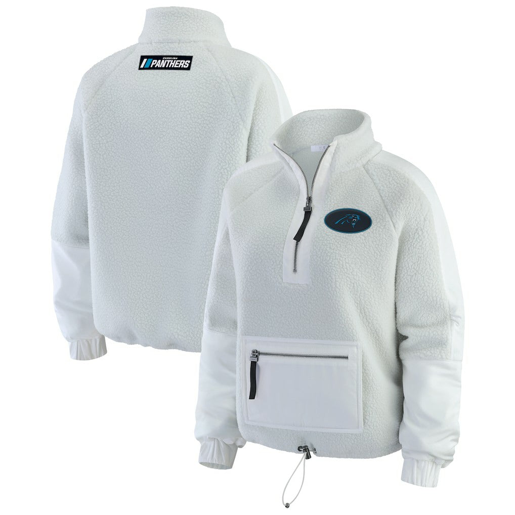 Carolina Panthers  WEAR by Erin Andrews Women's Polar Fleece Half-Zip Jacket