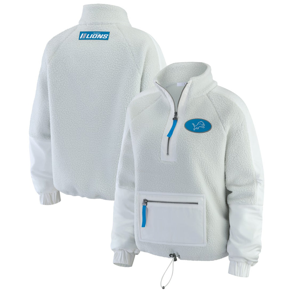 Detroit Lions  WEAR by Erin Andrews Women's Polar Fleece Half-Zip Jacket