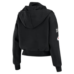 Kansas City Chiefs  WEAR by Erin Andrews Women's Tri-Blend Patch Pocket Cropped Full-Zip Bomber Hoodie Jacket