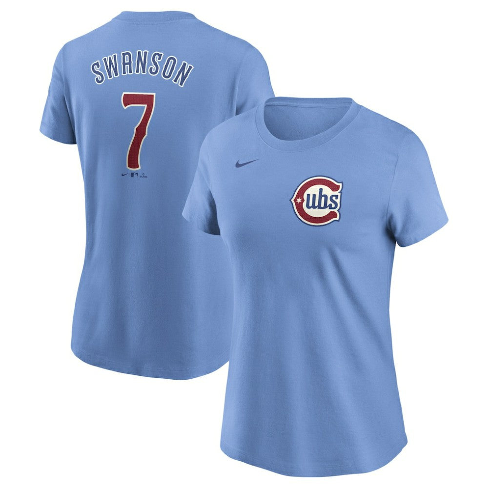 Dansby Swanson Chicago Cubs Nike Women's Cooperstown Collection Fuse Name & Number T-Shirt | MLB Near me
