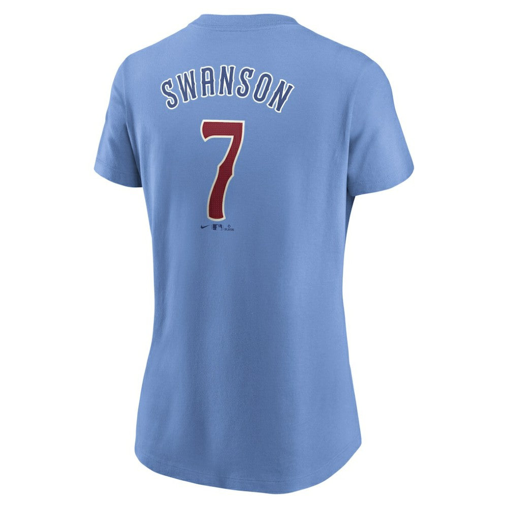 Dansby Swanson Chicago Cubs Nike Women's Cooperstown Collection Fuse Name & Number T-Shirt | MLB Near me