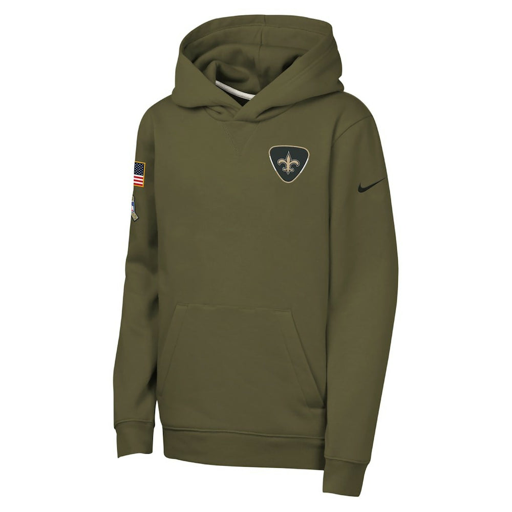 New Orleans Saints Nike Youth 2025 Salute to Service Club Fleece Hoodie