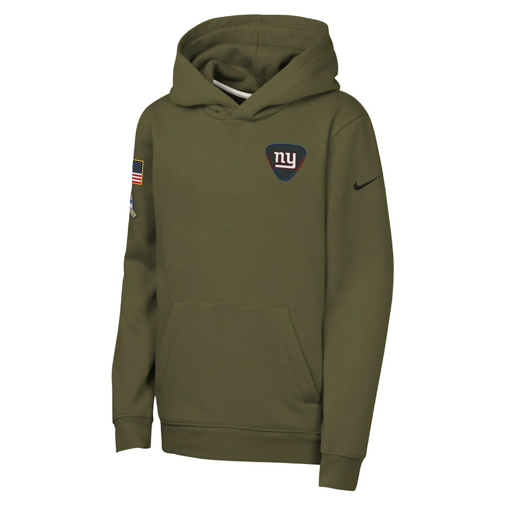 New York Giants Nike Youth 2025 Salute to Service Club Fleece Hoodie