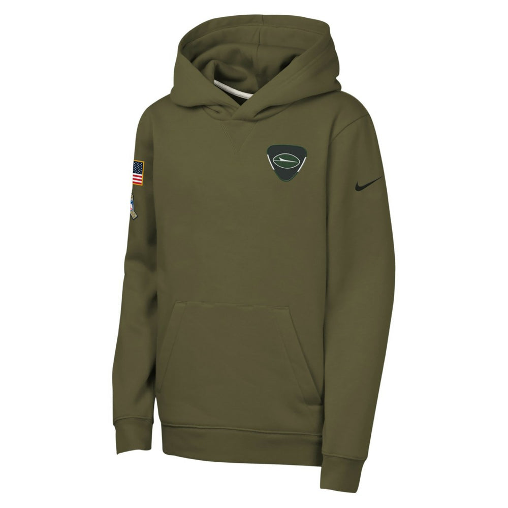 New York Jets Nike Youth 2025 Salute to Service Club Fleece Hoodie