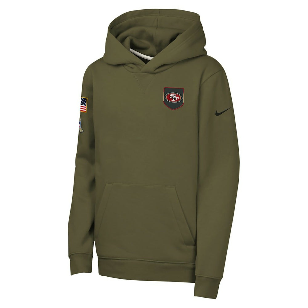 San Francisco 49ers Nike Youth 2025 Salute to Service Club Fleece Hoodie