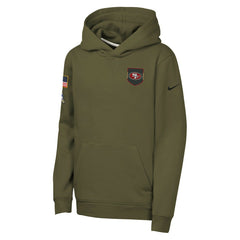 San Francisco 49ers Nike Youth 2025 Salute to Service Club Fleece Hoodie
