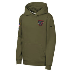 Houston Texans Nike Youth 2025 Salute to Service Club Fleece Hoodie