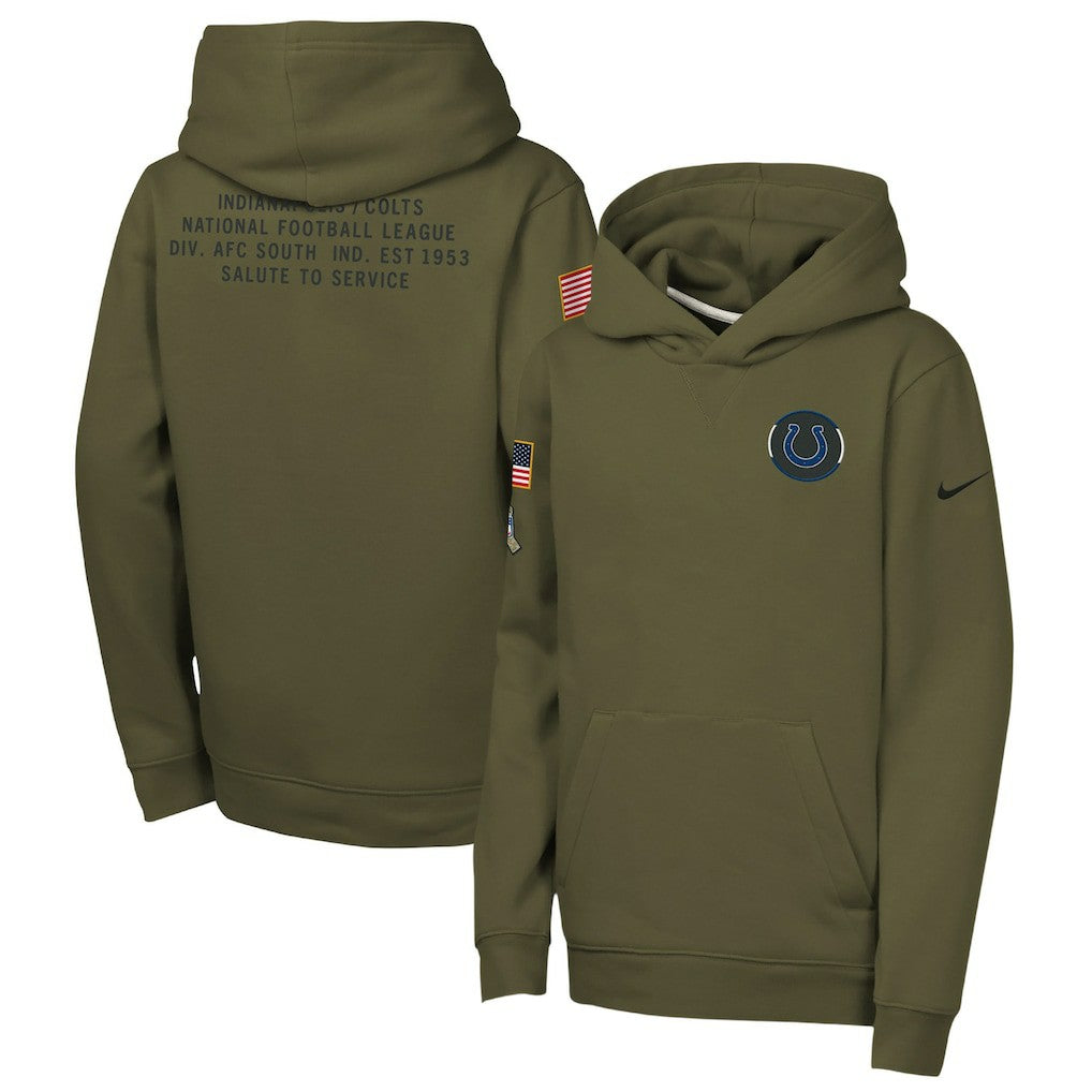 Indianapolis Colts Nike Youth 2025 Salute to Service Club Fleece Hoodie