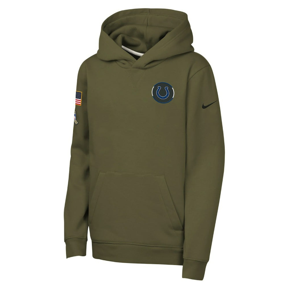 Indianapolis Colts Nike Youth 2025 Salute to Service Club Fleece Hoodie