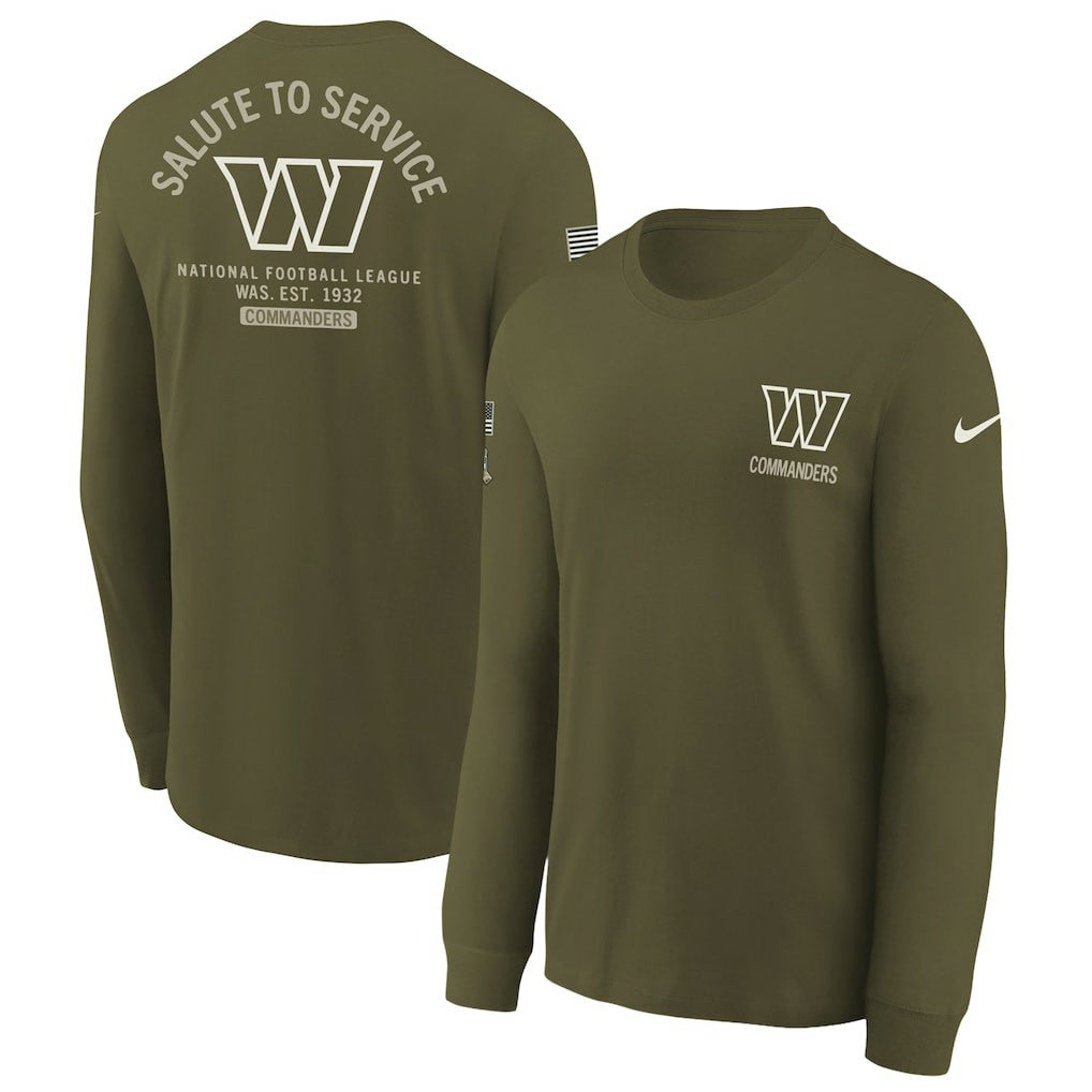 Washington Commanders Nike Youth 2025 Salute to Service Sideline Long Sleeve T-Shirt