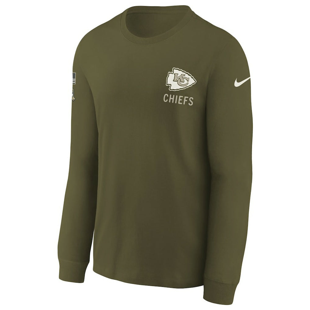Kansas City Chiefs Nike Youth 2025 Salute to Service Sideline Long Sleeve T-Shirt