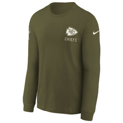 Kansas City Chiefs Nike Youth 2025 Salute to Service Sideline Long Sleeve T-Shirt
