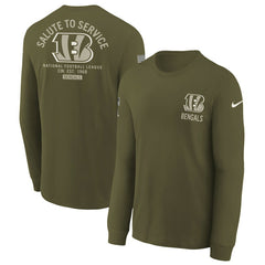 Cincinnati Bengals Nike Youth 2025 Salute to Service Sideline Long Sleeve T-Shirt