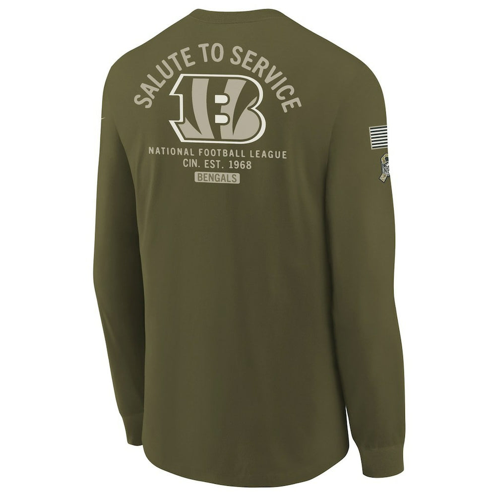 Cincinnati Bengals Nike Youth 2025 Salute to Service Sideline Long Sleeve T-Shirt