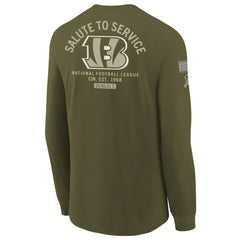 Cincinnati Bengals Nike Youth 2025 Salute to Service Sideline Long Sleeve T-Shirt