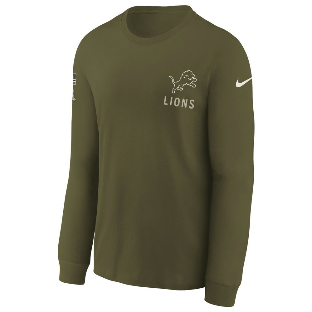 Detroit Lions Nike Youth 2025 Salute to Service Sideline Long Sleeve T-Shirt