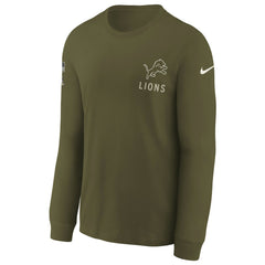 Detroit Lions Nike Youth 2025 Salute to Service Sideline Long Sleeve T-Shirt