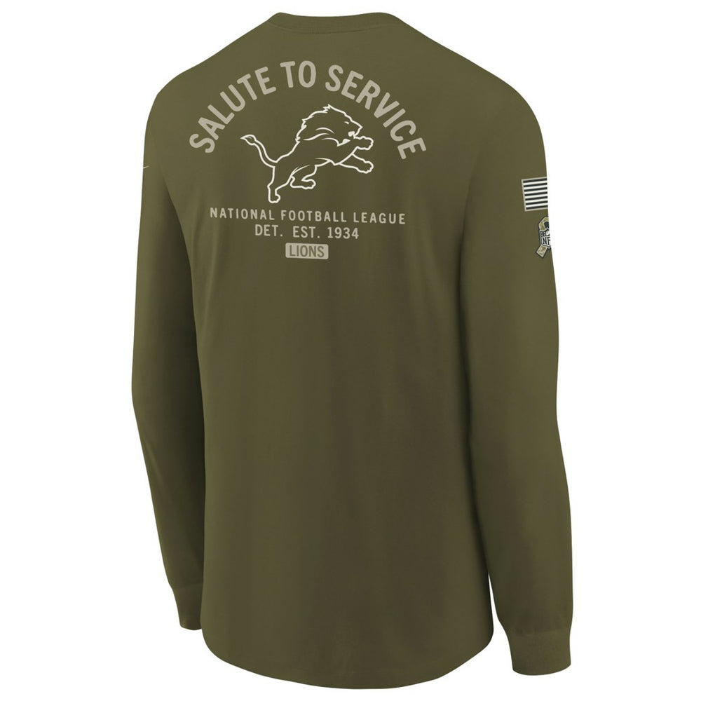 Detroit Lions Nike Youth 2025 Salute to Service Sideline Long Sleeve T-Shirt