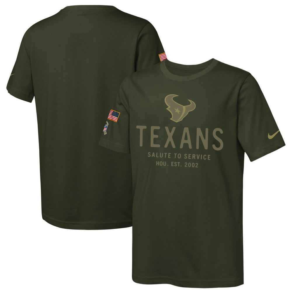 Houston Texans Nike Youth 2025 Salute to Service Sideline Dri-FIT T-Shirt