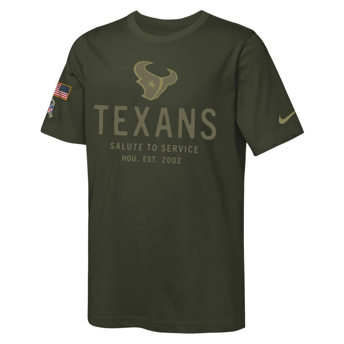 Houston Texans Nike Youth 2025 Salute to Service Sideline Dri-FIT T-Shirt